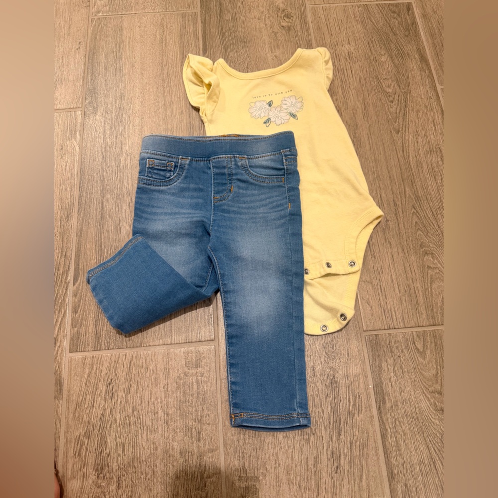 Carter's Light Yellow Floral Print Bodysuit